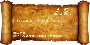 Lissauer Roxána névjegykártya